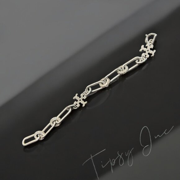 NEW!! Beautiful Tory Burch Silver and Crystal Pave Roxanne Bracelet - Picture 7 of 7